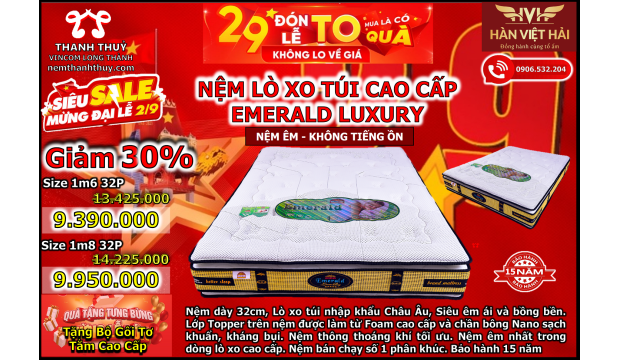 Nệm Lò Xo Túi Emeral 