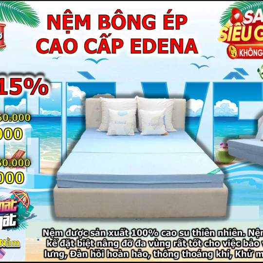 Nệm Bông Ép Cao Cấp Edena
