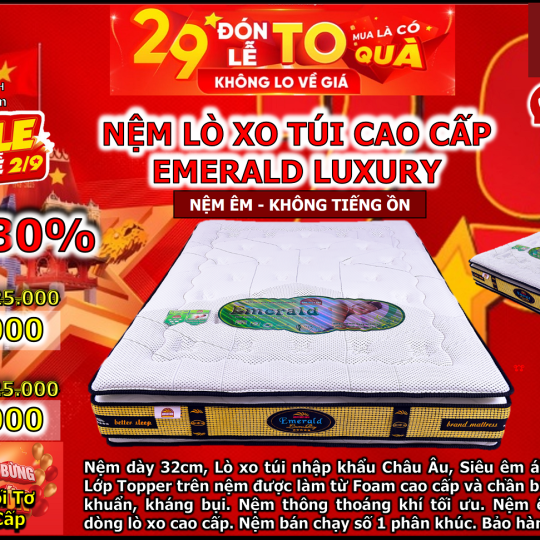 NỆM LÒ XO TÚI EMERALD LUXURY