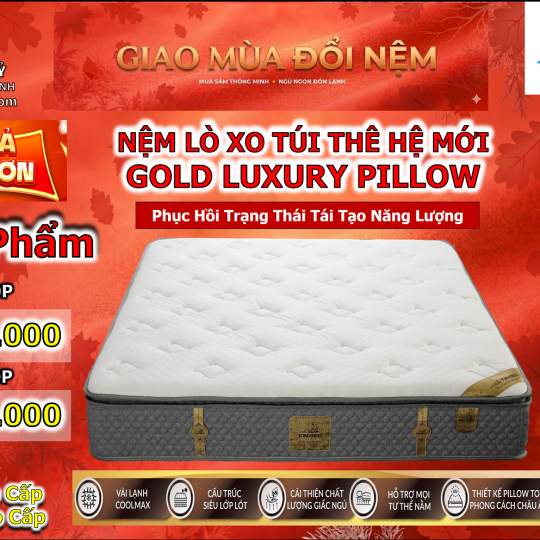 NỆM LÒ XO TÚI TONYBED LUXURY PILLOW TOP